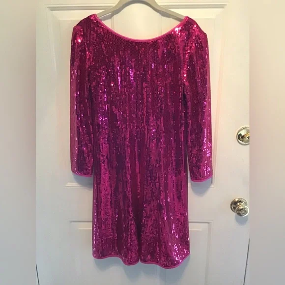 Tadashi Shoji | Dresses | Nwt Tadashi Shoji Pink Sequin Dress With Low Back  Xl | Poshmark